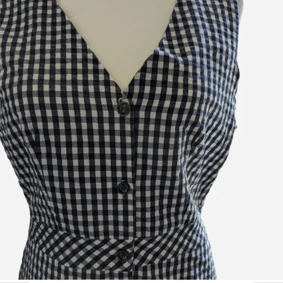 J. Crew Navy and White Gingham Midi Dress - Picture 8 of 14